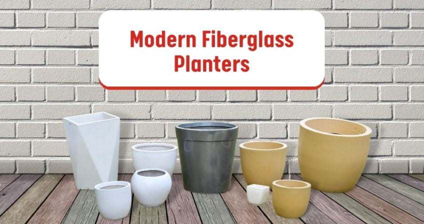 Modern fiberglass planters