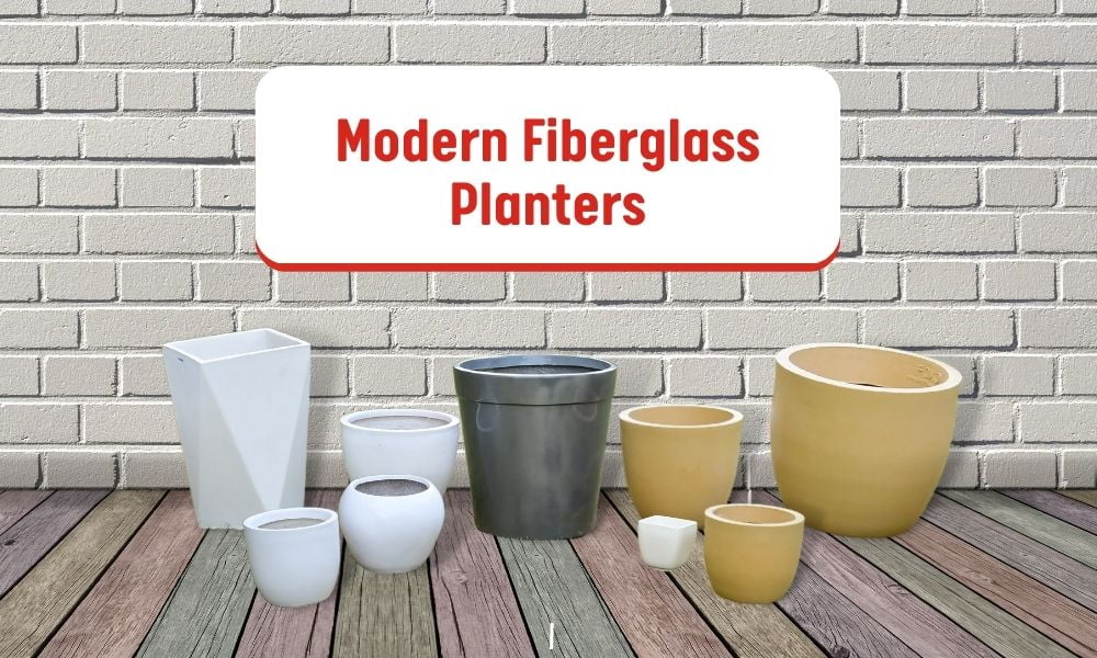 Modern fiberglass planters
